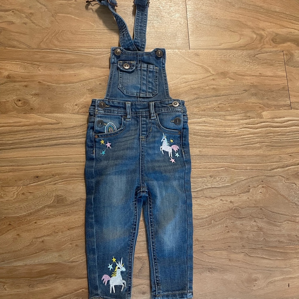 Little Girl Coveralls with Unicorn Design 12M